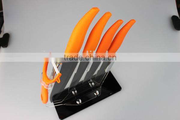 high-grade wood handle ceramic knife set
