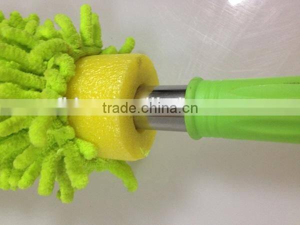 Column shape chenille long handle microfiber duster for car and house cleaning