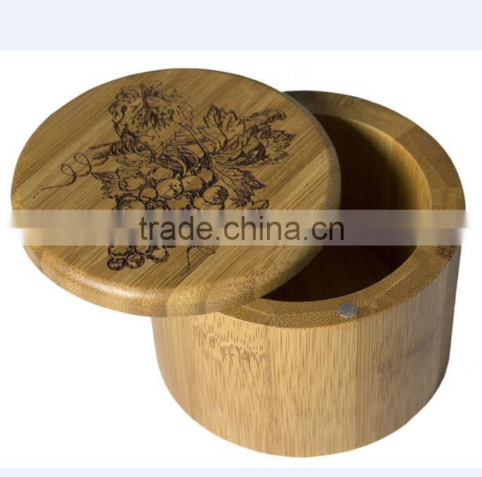 Wholesale Bamboo Salt Box/Bamboo Container/jar With Magnetic Lid