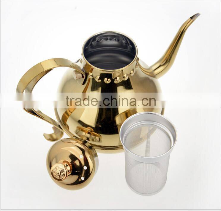 stainless steel gold pour over coffee pot, coffee & tea kettle