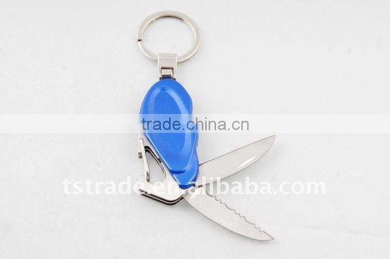 2014 Mini Cute design LED metal utility keychain gift knife K902A