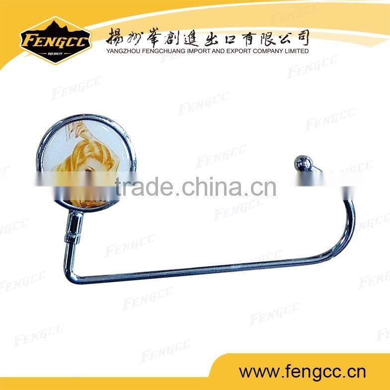 Fashion design round shape and high quality Novelty metal foldable bag holder for table