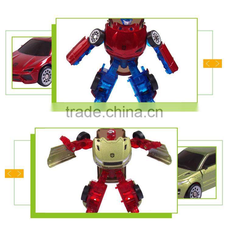 children educational alloy toy kids play trans robot toy car