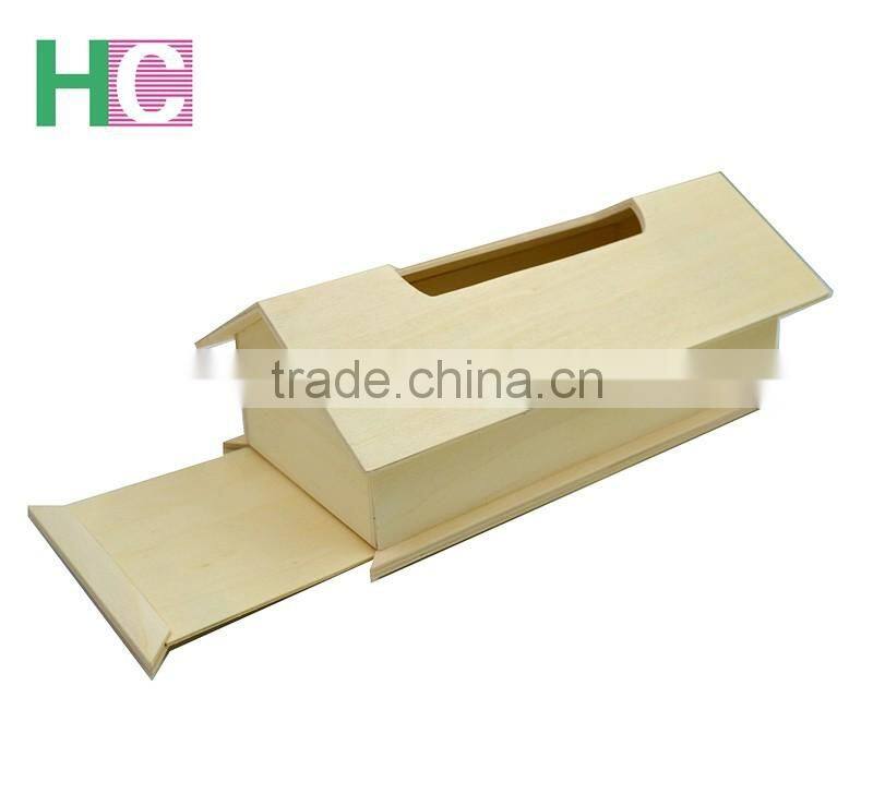 new design natural wooden tissue box