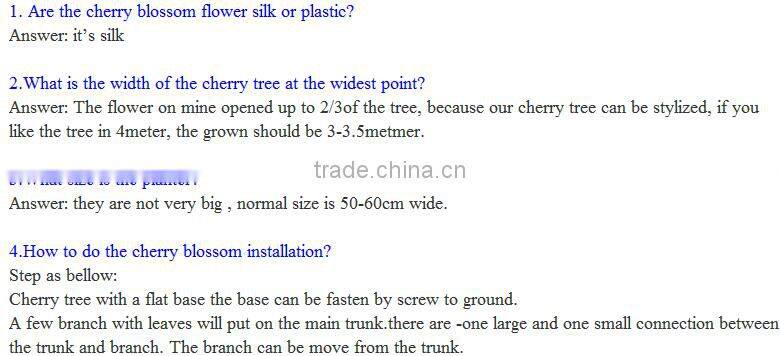 Wholesale artificial trees silk cherry blossoms and fake artificial indoor/outdoor cherry blossom tree for Wedding decoration