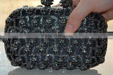 Skull diamond evening Bag bat handle evening bag hand bag