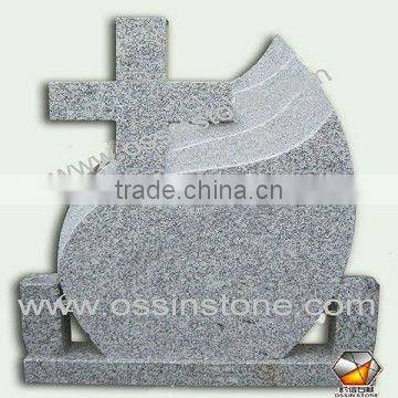 Marbe and Granite Cross Tombstone or Monument with Angel
