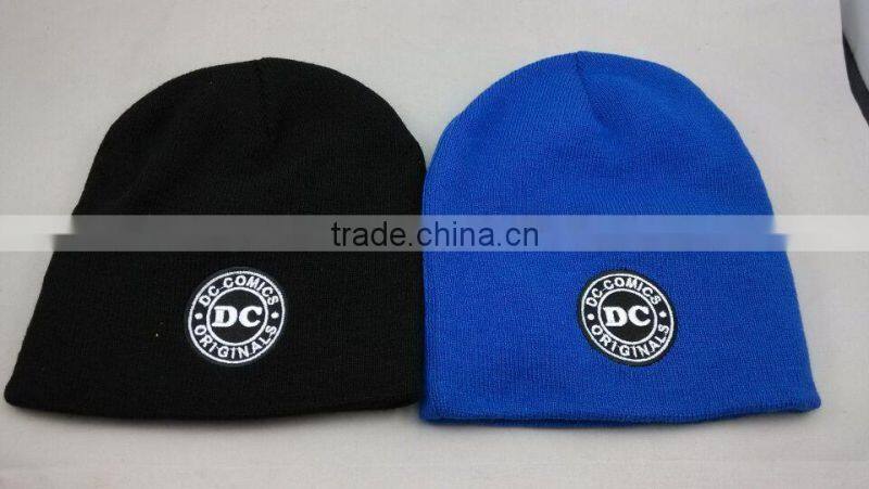 wool,cotton and acrylic knitted caps and beanies with 3D embroidery LOGO and customized logo