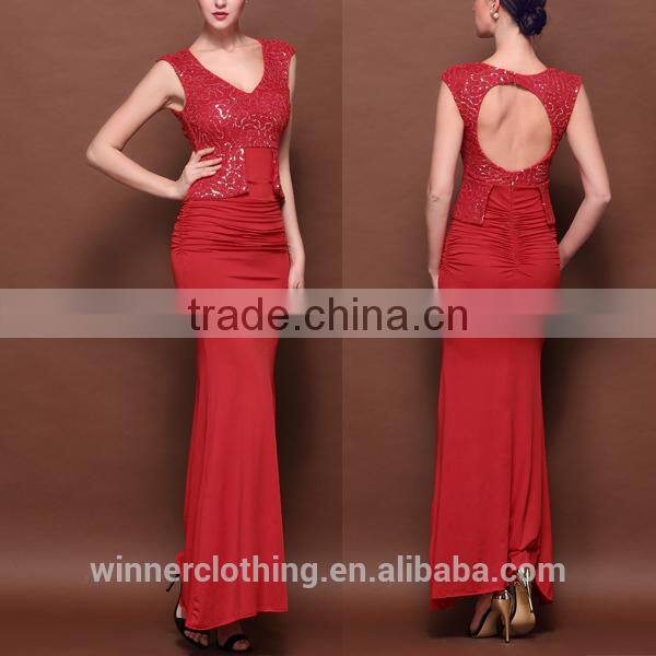 Apparel manufactureres high quality lace hem sexy/stylish evening dress 2013