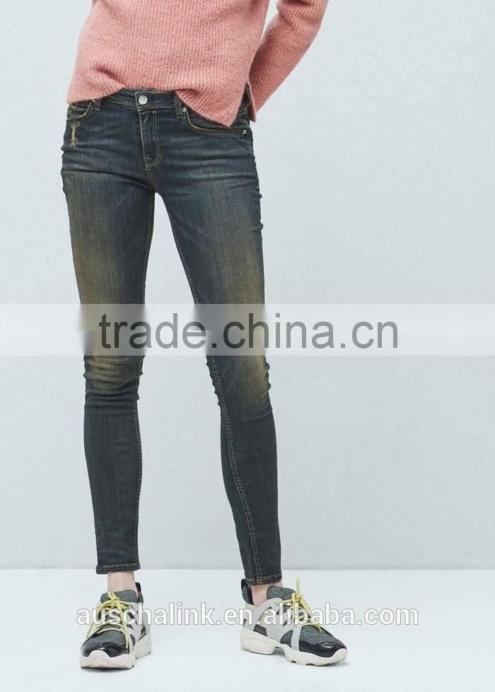 Autumn girls fashion style cheap jeans wholesale china
