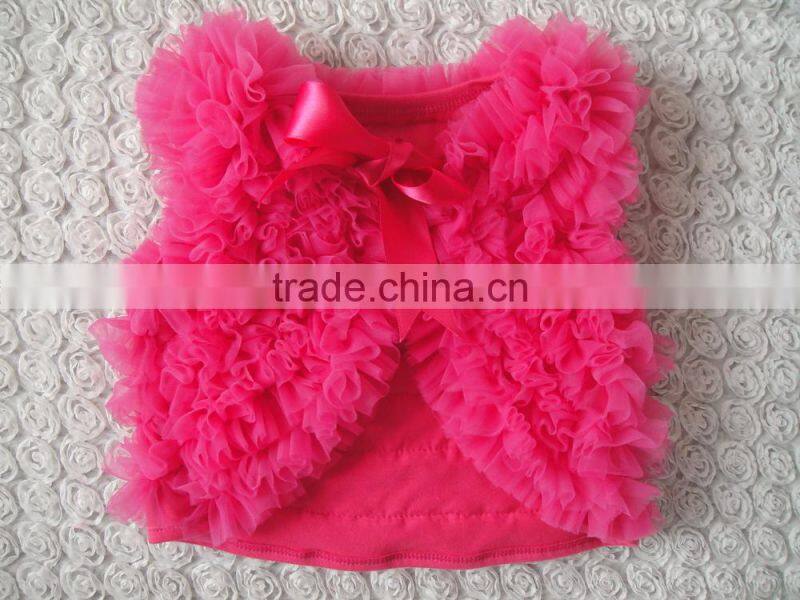China wholesale cheap pink chiffon designer shrug for baby