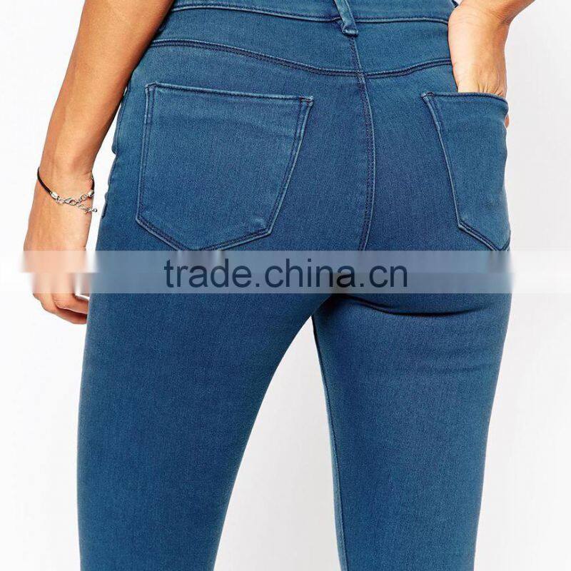 dark blue plain custom casual legging jeans for women from China