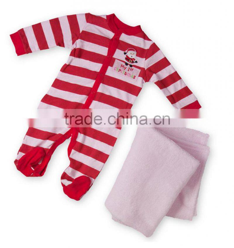 2015 Winter Baby Onesie, Red Strips Baby Romper,Christmas New Born Organic Cotton Baby Clothes