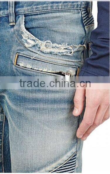 Biker Jeans Fashion Denim trousers(LOTK006)