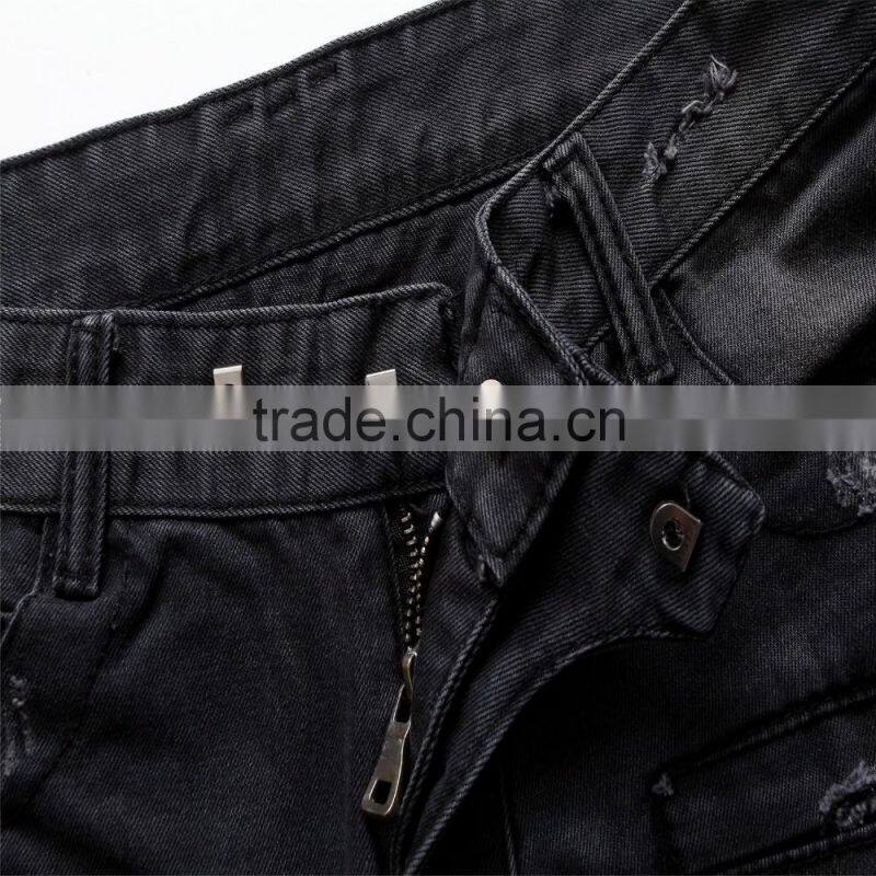new men's fashion brand jeans male personality folds comfortable hotsale biker jeans