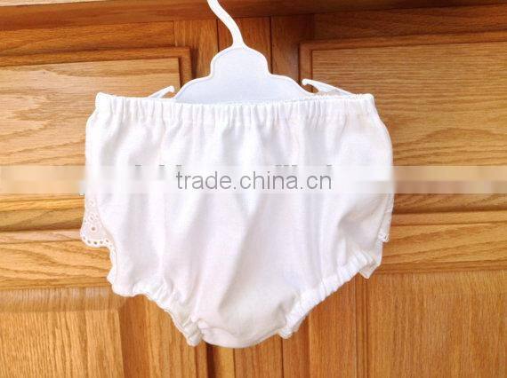 White baby cotton underwear diaper cover baby girl panties with lace