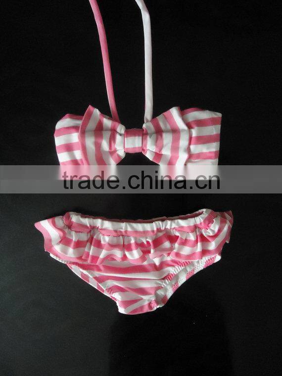 Baby girl red swimsuit polka dot beachwear match headband wholesale