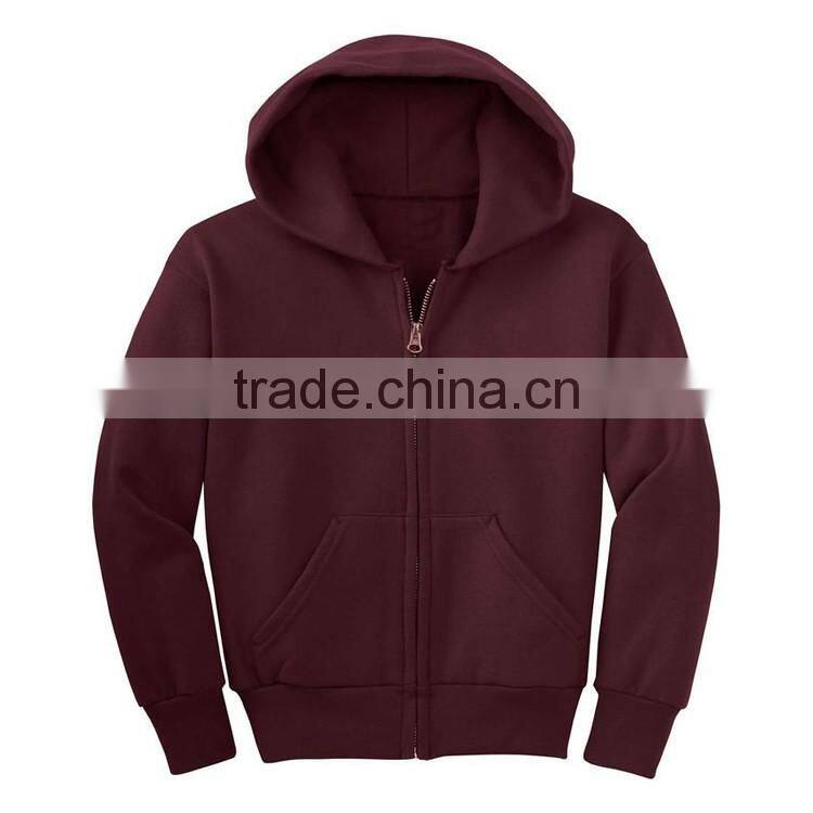 Children Clothing Manufacturer Bulk Custom Printed Blank Slim Fit Zipper Hoodie