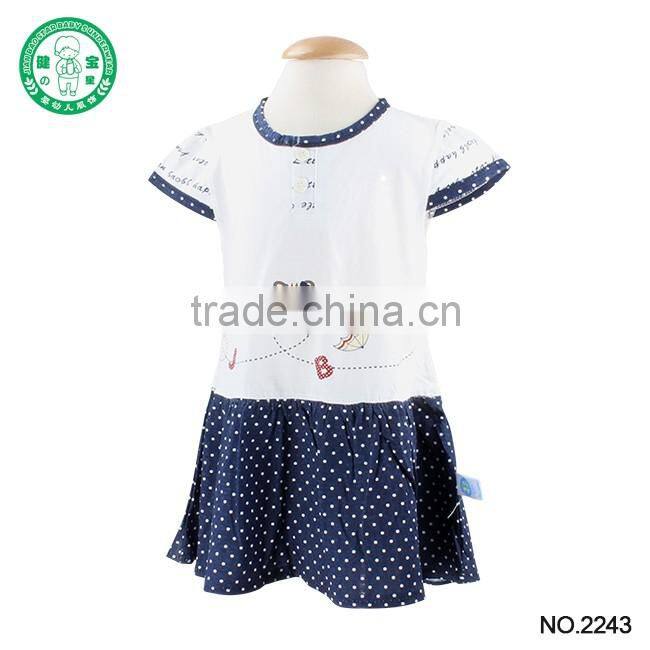 2016 child wholesale summer cotton baby dress for girl