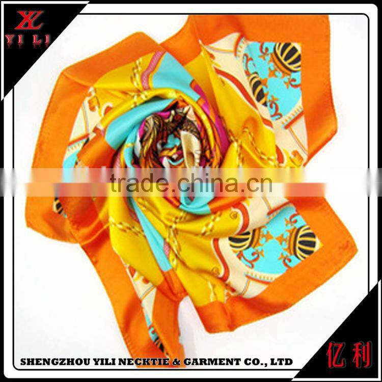 Fashion Colorful printed pattern and twill style custom silk scarf