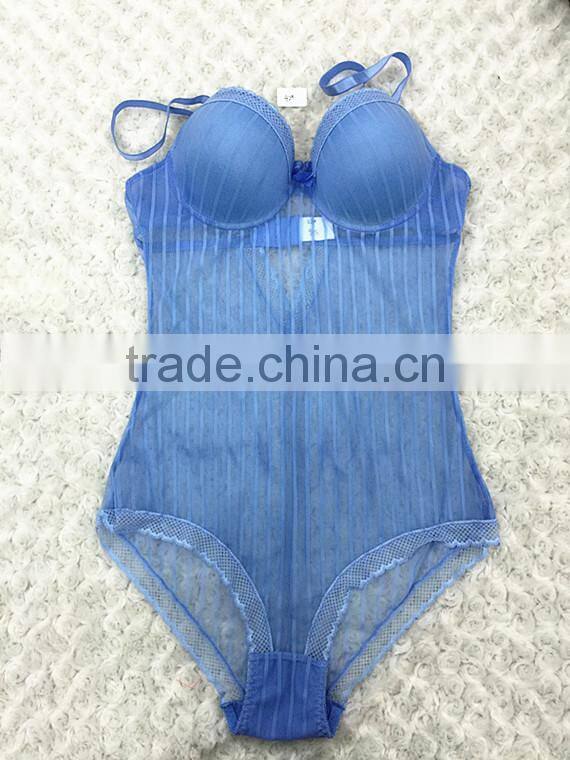 Ladies newest design transparent lace evening sexy big breast lingerie
