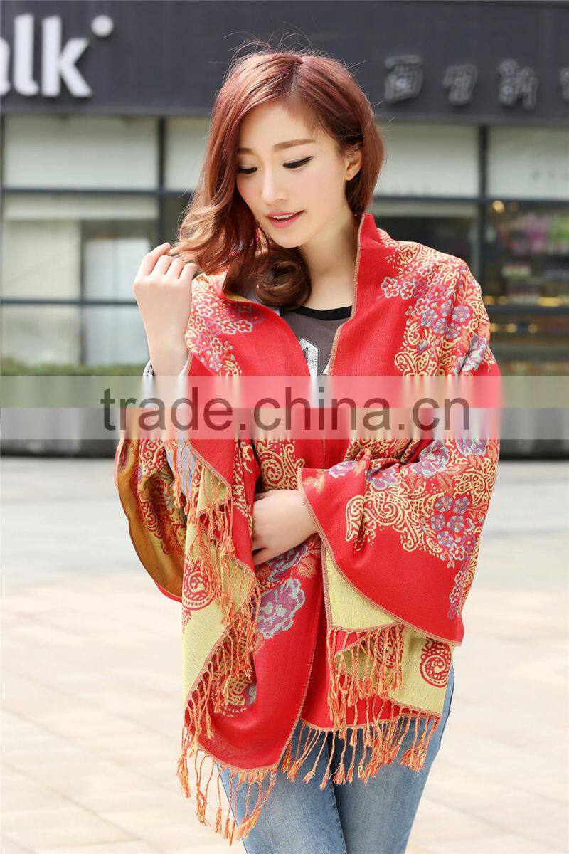 Hot sale women cheap promotional scarves , mix-color shawl scarves from china factory
