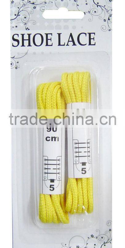 yellow fabric round polyester shoe laces