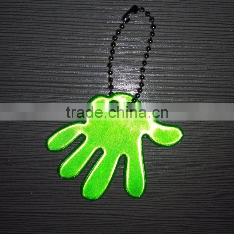 Custom printed promotional high light soft pvc reflective keychain