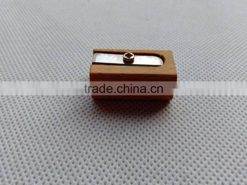 Eco-Friendly unique natural Customized Single hole Wooden Sharpener