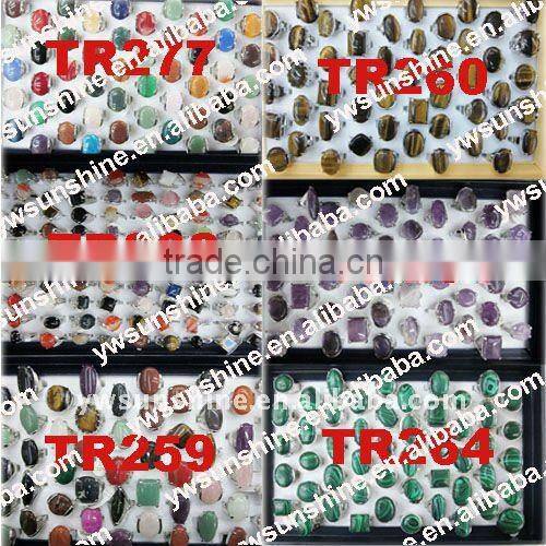Mixed packing men's jewelry natural stone rings