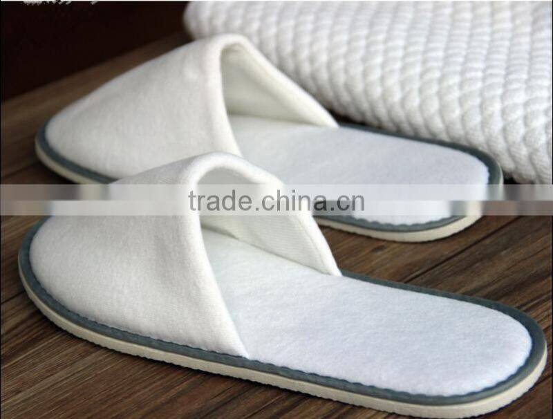 Wholesales Hotel Velour White Slippers High Quality