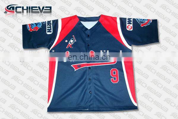 Sky Blue Color Baseball Tops Boy's Baseball Uniform