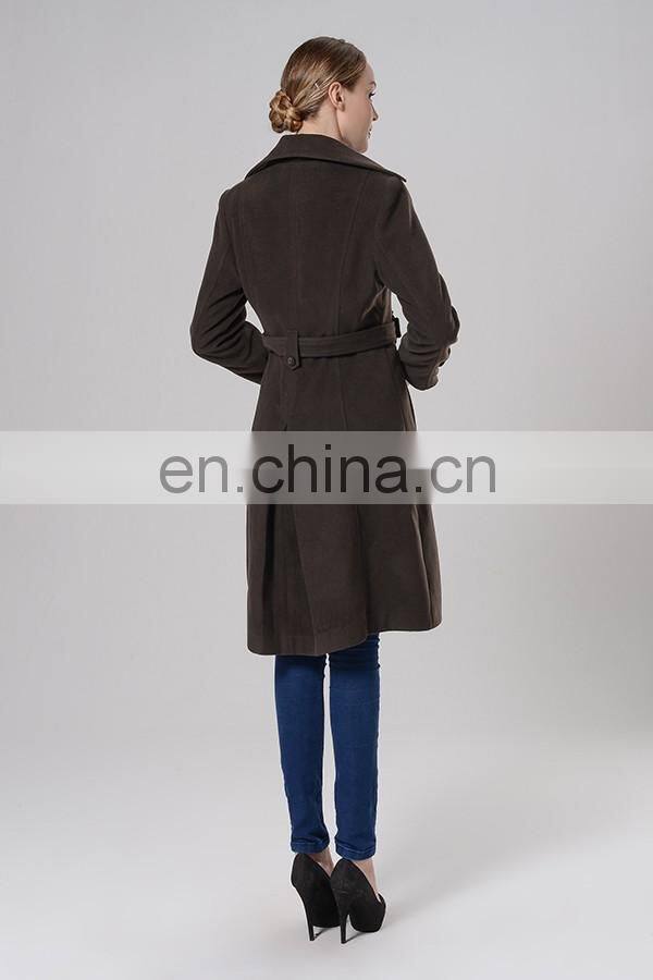 Plain Color Top End Women Stylish Winter Coats Ladies Long Coat Design