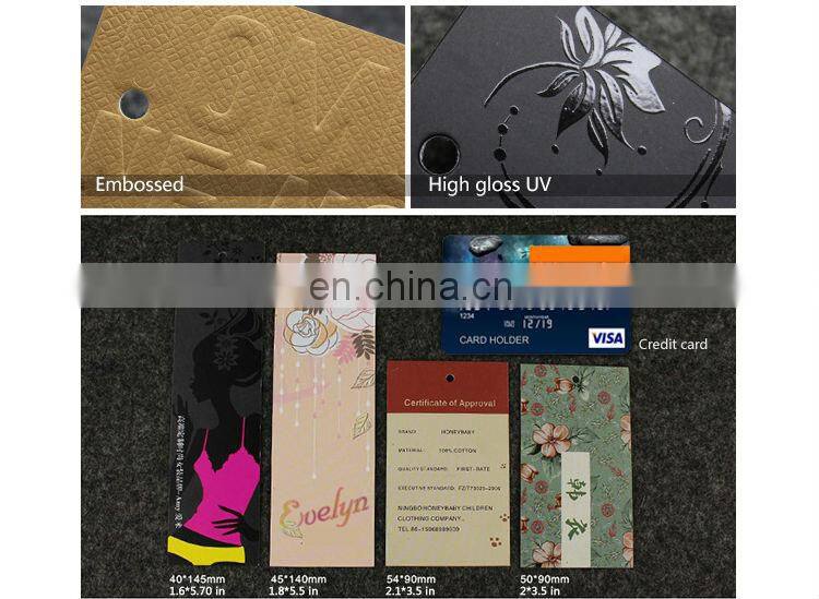 custom die cut clothing label hang tags