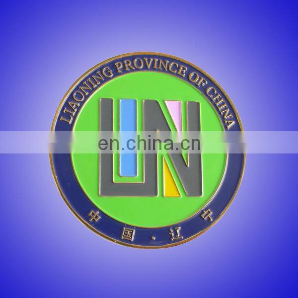Soft enamel souvenir coin with brass or zinc alloy material