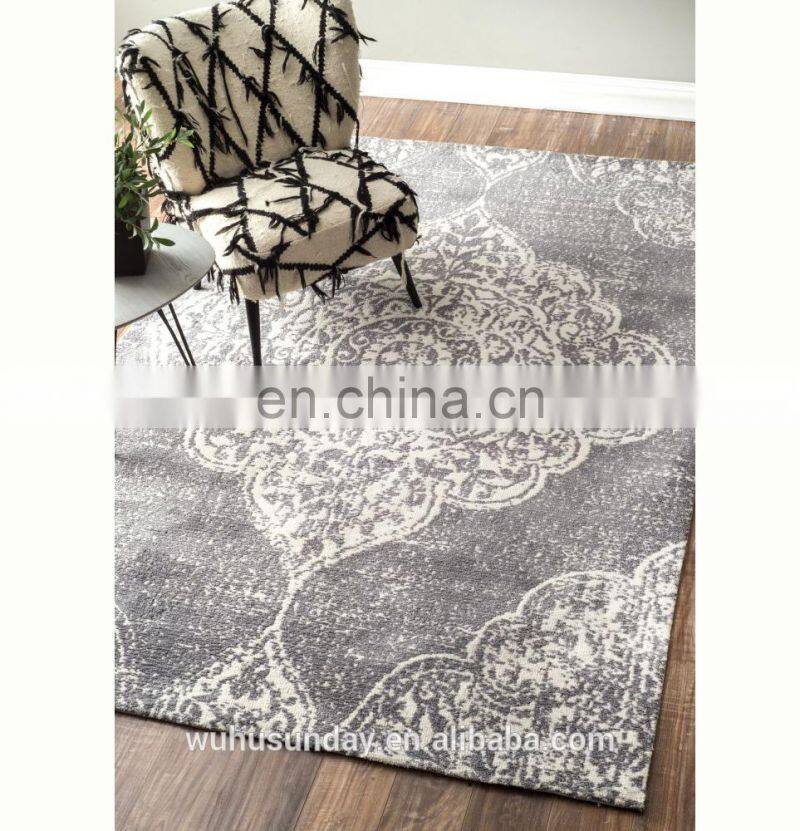 MACHINE KNITTED MICRO FIBER RUG - M502 GREY contemporary MODERN DESIGN