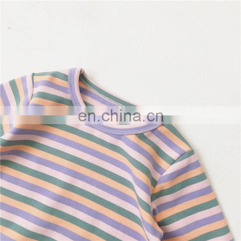 Wholesale Newborn Baby Clothes Baby Girls Boys Rainbow Strip Romper Clothes