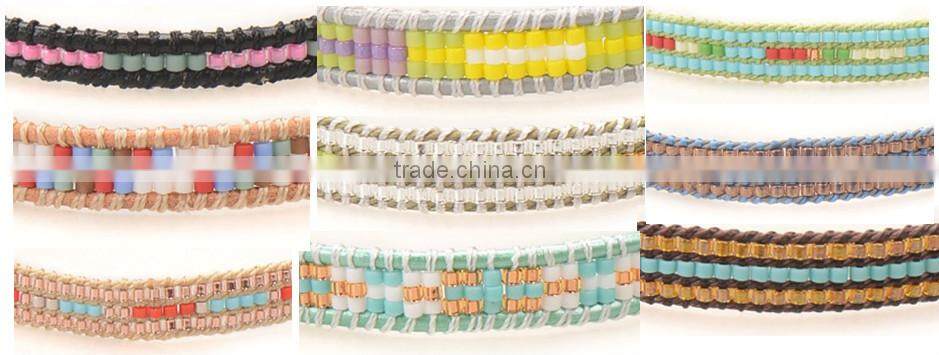 Purple & black leather simple design bracelet for girls string bracelet XE09-0095