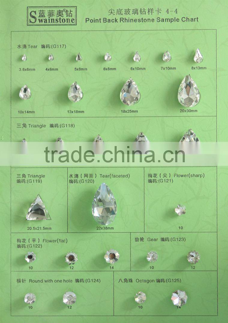 0205L China Supplier High Quality faceted glass stone,faceted glass stone for dresses,wholesale faceted glass stones