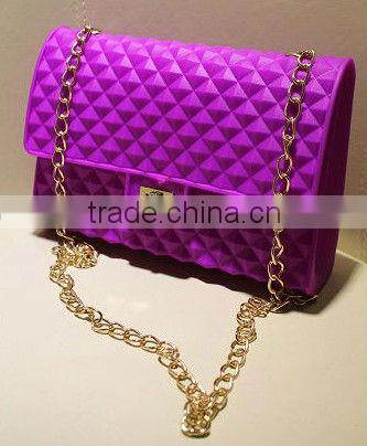 2013 new beautiful long chain silicone shoulder bag,ladies' handbag