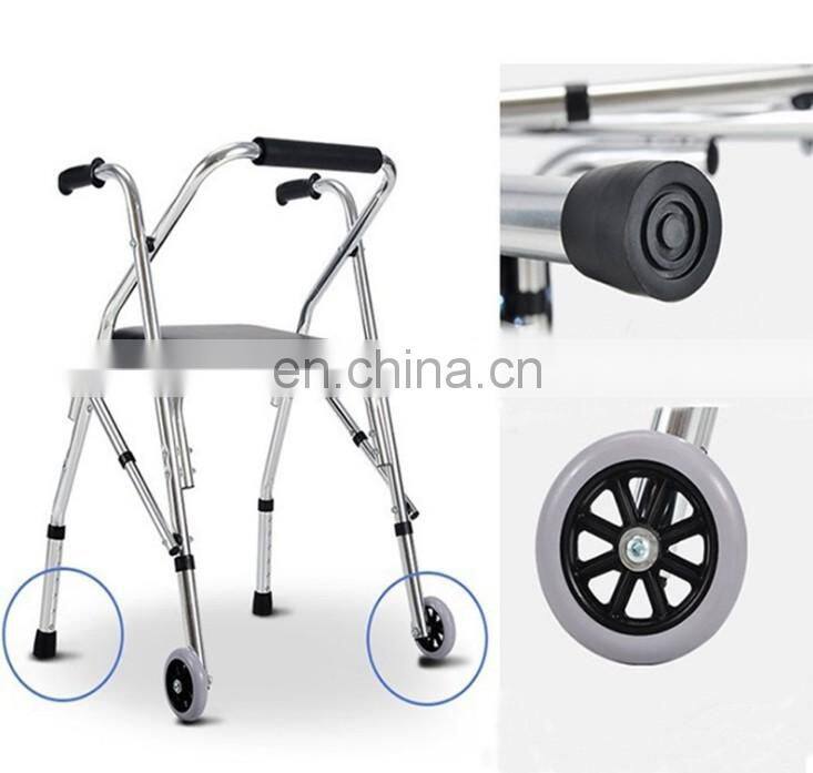 Quality Rollator Mobility Walking Aids Aluminum Sturdy Folding Walker for Disabled Medical Health Care Old People Outdoor