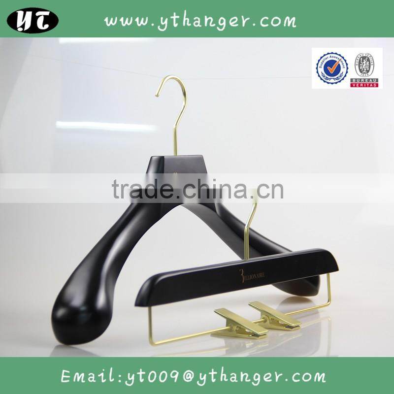 HA6809 luxury beech wood hanger tops coat hanger pants hanger