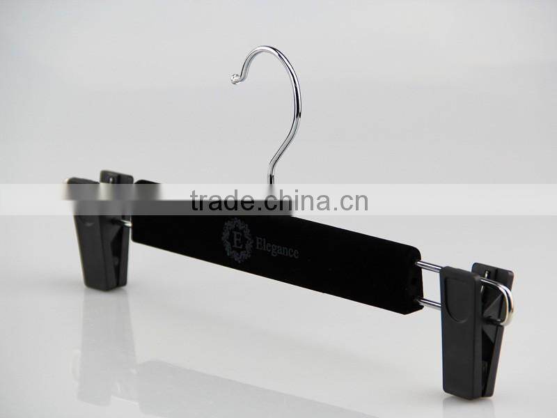 black plastic material dress velevt hanger