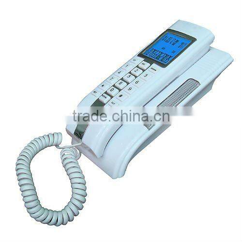 landlne analogue telephone with caller ID with desk and wall mountable
