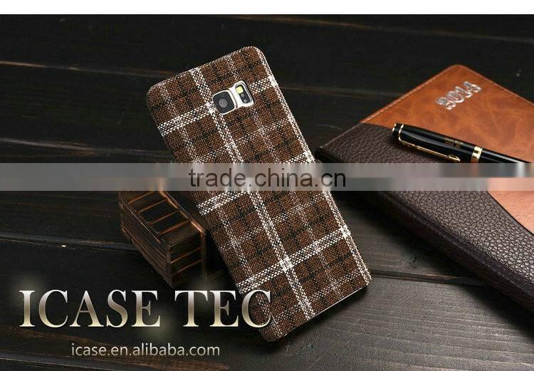 2016 New British Plaid Style Back Cover for Samsung Galaxy S6 Edge Plus, the Soft Cloth for Samsung Galaxy S6 Edge Plus Case