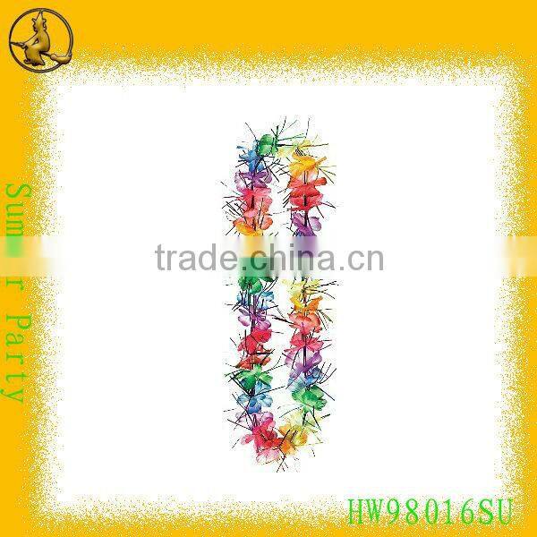 Red Plastic Summer Party Flower Leis with 36 Pairs of Flower