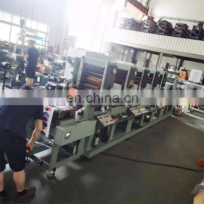 UTR320S 4 6 Color Roll to Roll Automatic rotary UV letterpress Intermittent Adhesive Label Sticker Printer with Servo Die Cut