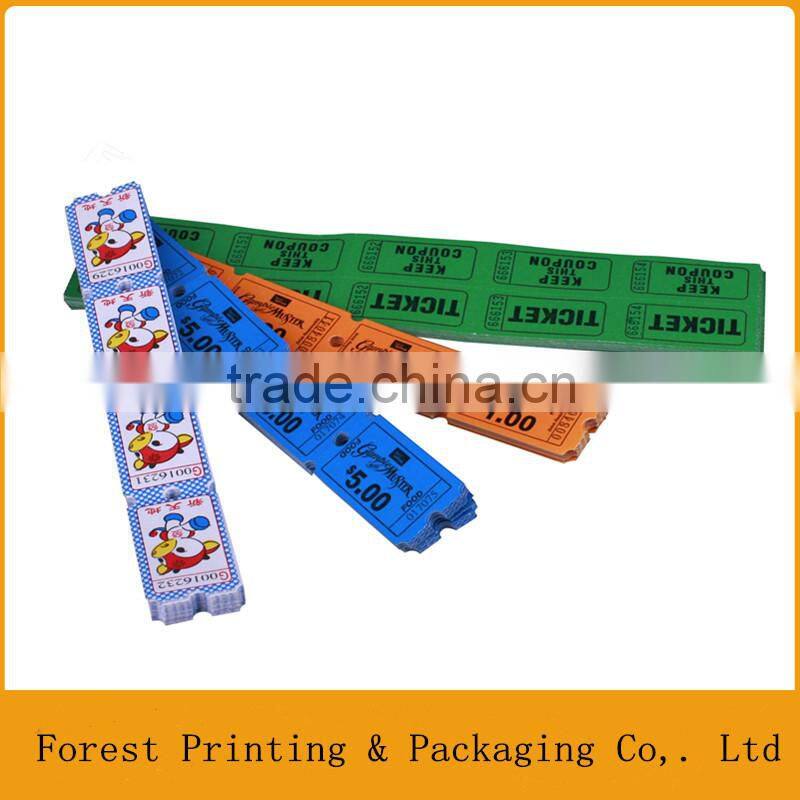 Amusement machine emption arcade ticket printing