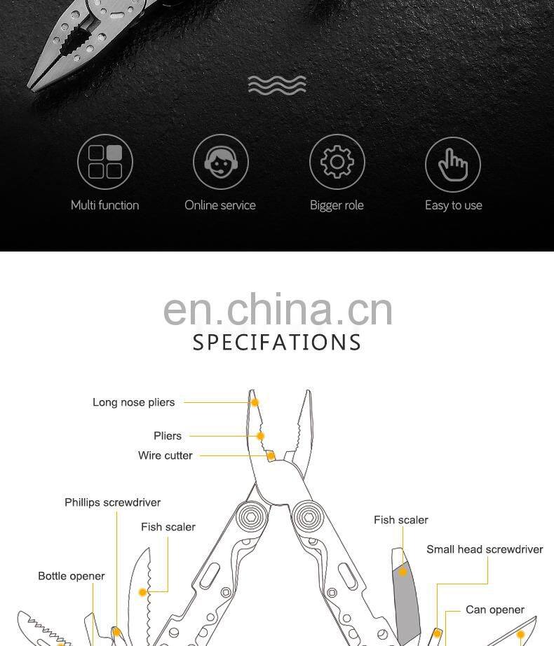 Multitool Fold the Pliers15 in 1 Portable Pocket Multifunctional Multi Tool with Pliers Knife for Outdoor Survival Camping