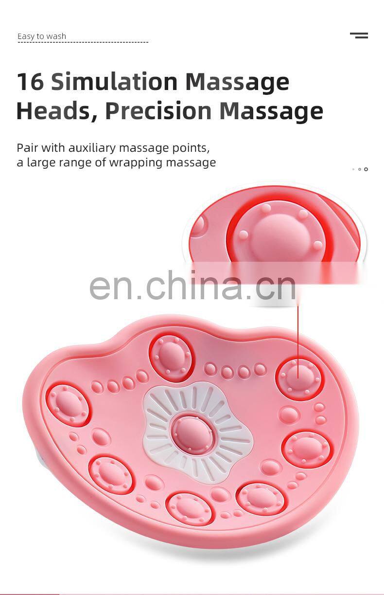 Wireless Silicone Chest Massager Red Blue Light Lactation Massage Care Hot Vibrating Breast Massager Machine